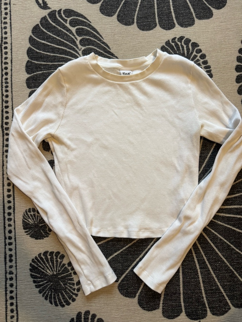 TNA Long-Sleeve Ribbed Crewneck Crop Top